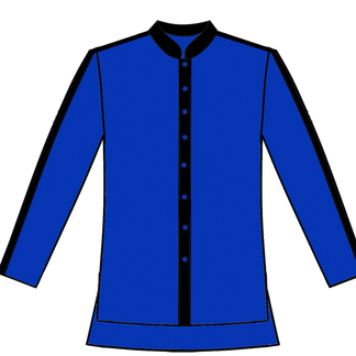 245-Solid Button Front with Black Stipes Down Sleeves