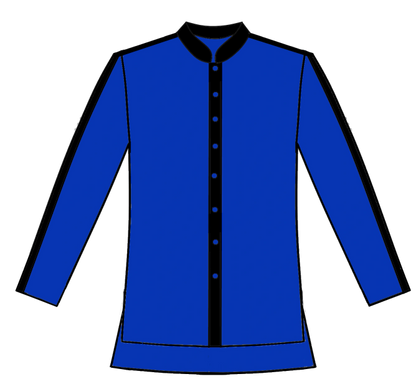 245-Solid Button Front with Black Stipes Down Sleeves
