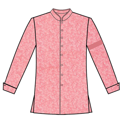 247 Coral Swirl Print with Wide Stripe