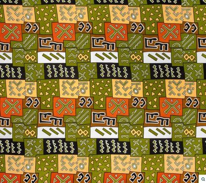 512-Black and Aztec African Print - Image 2