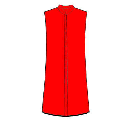 402-Long Button Front Vest with Pleat and Collar - Image 3