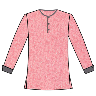 169 Coral Swirl with Gray Trim