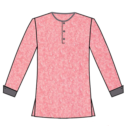 169 Coral Swirl with Gray Trim