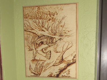 19 Height x 15 width x 3/4 depth inches
Hand Burned art pyrography
