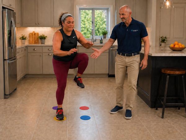 Neurological personal training at home to improve movement and confidence for someone with Parkinson