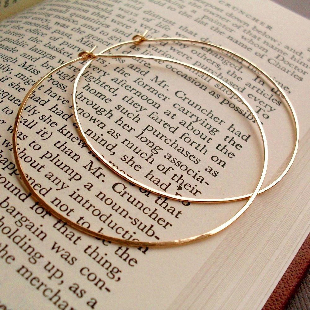 Plain Gold Hoop Earrings, heavy weight EH2 - TaberStudios