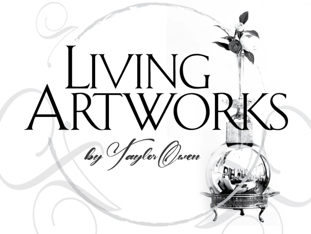 Logo for Living Artworks by Taylor Owen featuring elegant typography and floral design.