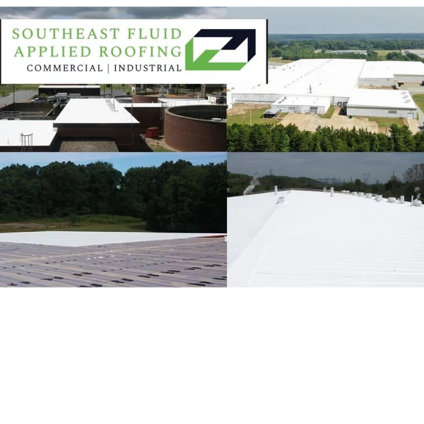 Industrial plant roof with spray foam roof. Metal roof restoration. 