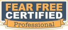 Fear free logo on the display of the website