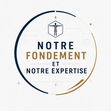 Logo avec texte sur le fondement et l'expertise.