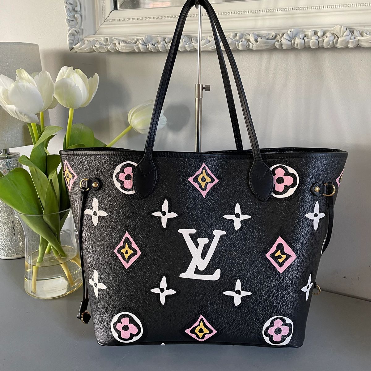 LOUIS VUITTON Monogram Giant Wild at Heart Neverfull Tote MM