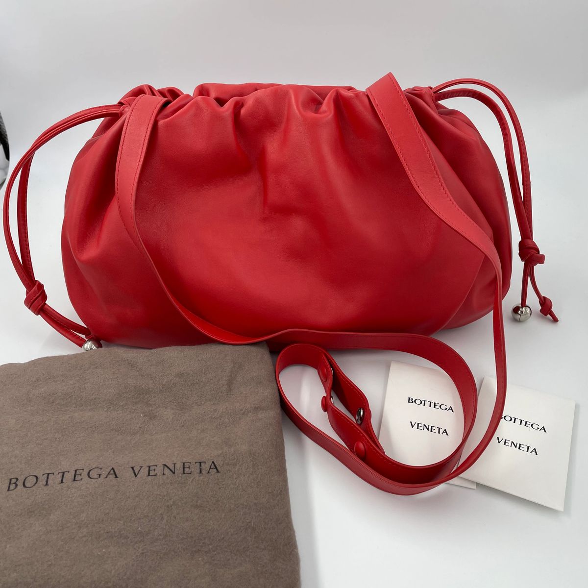 Bottega Veneta Clip Leather Shoulder Bag - Yahoo Shopping