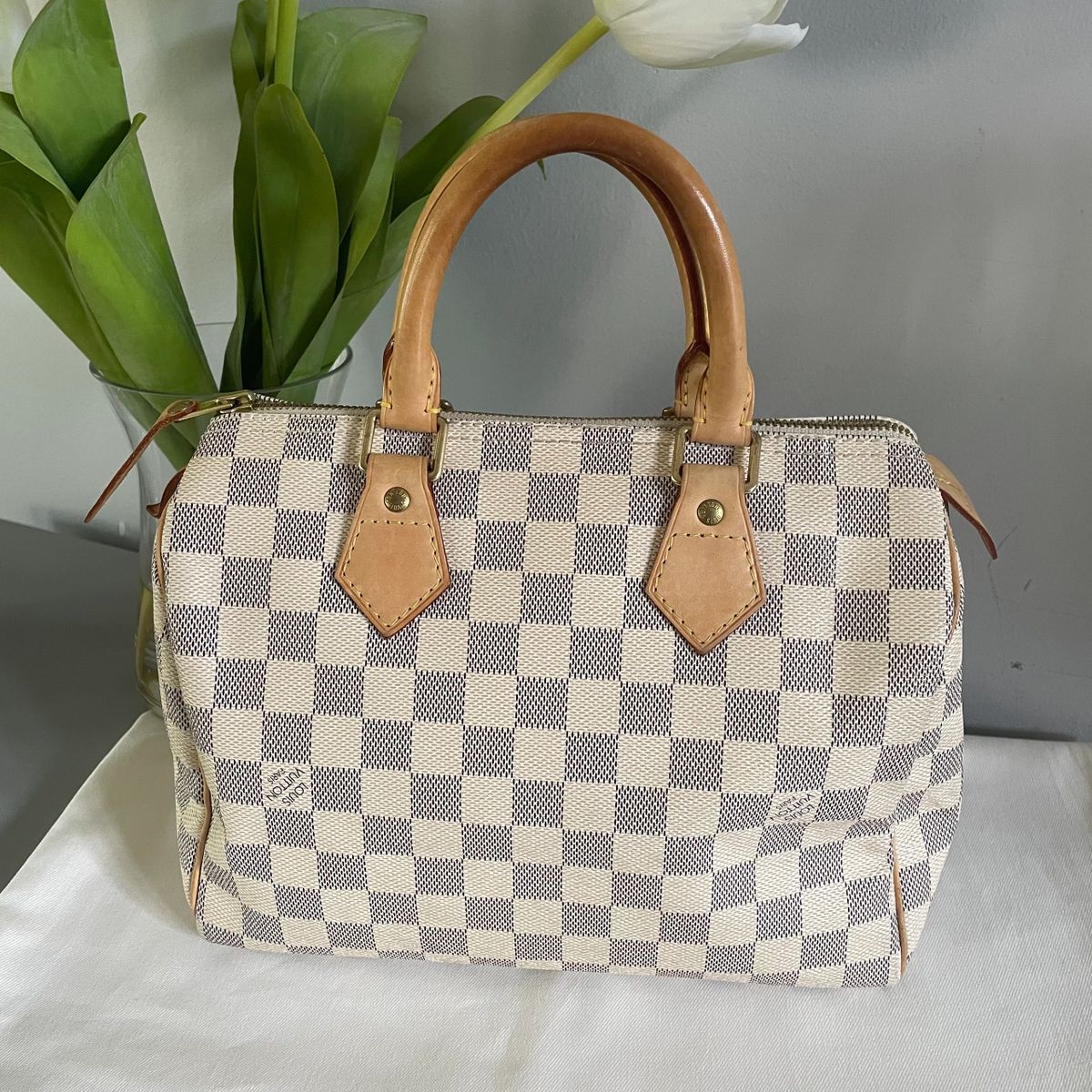 Louis Vuitton Speedy 25 Damier Azure – Just Gorgeous Studio