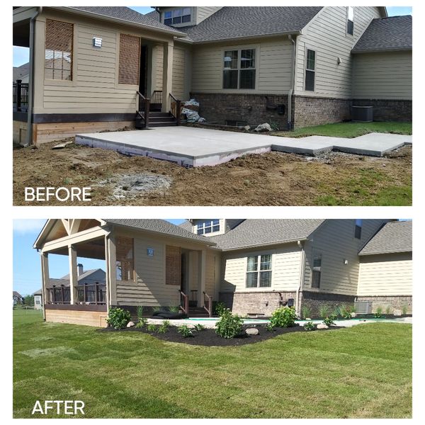 New construction sod and landscape install before & after