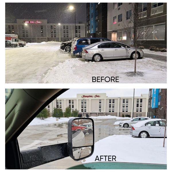 Snow Plowing & Salt Before & After 