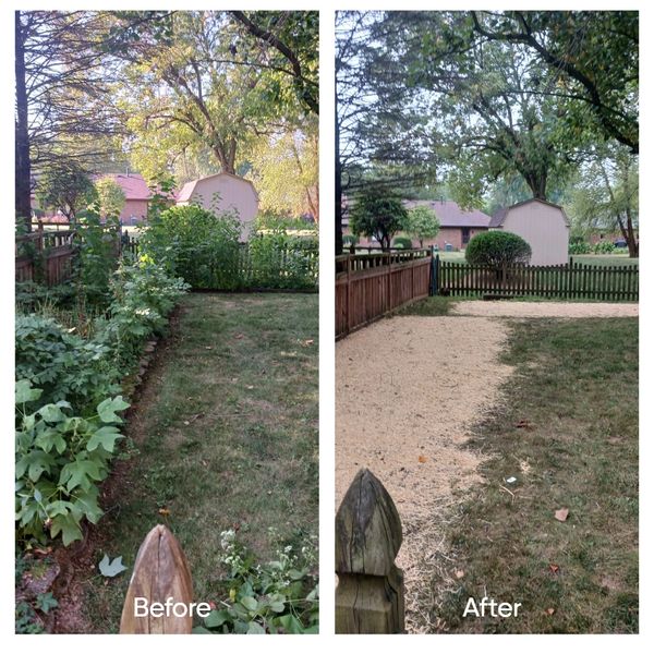 Removed an old flower bed  minor grading seed and straw