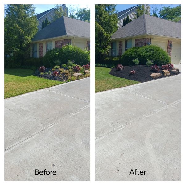 Clean up and mulch before and after