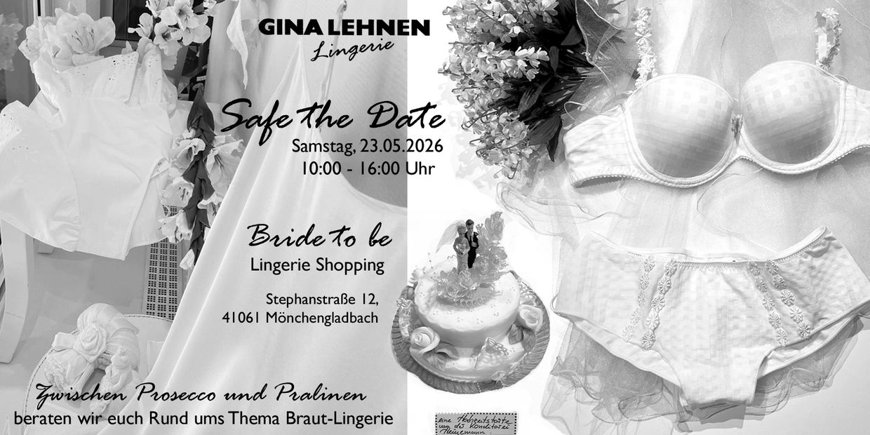 Lingerie shopping event for brides-to-be with prosecco and pralines, May 23, 2026.