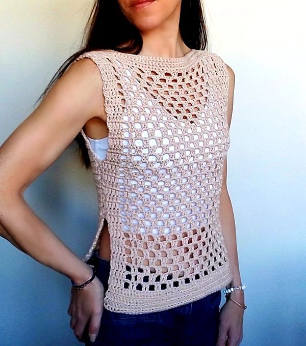 Asymmetric Mesh Tube Top or Skirt Free Crochet Pattern