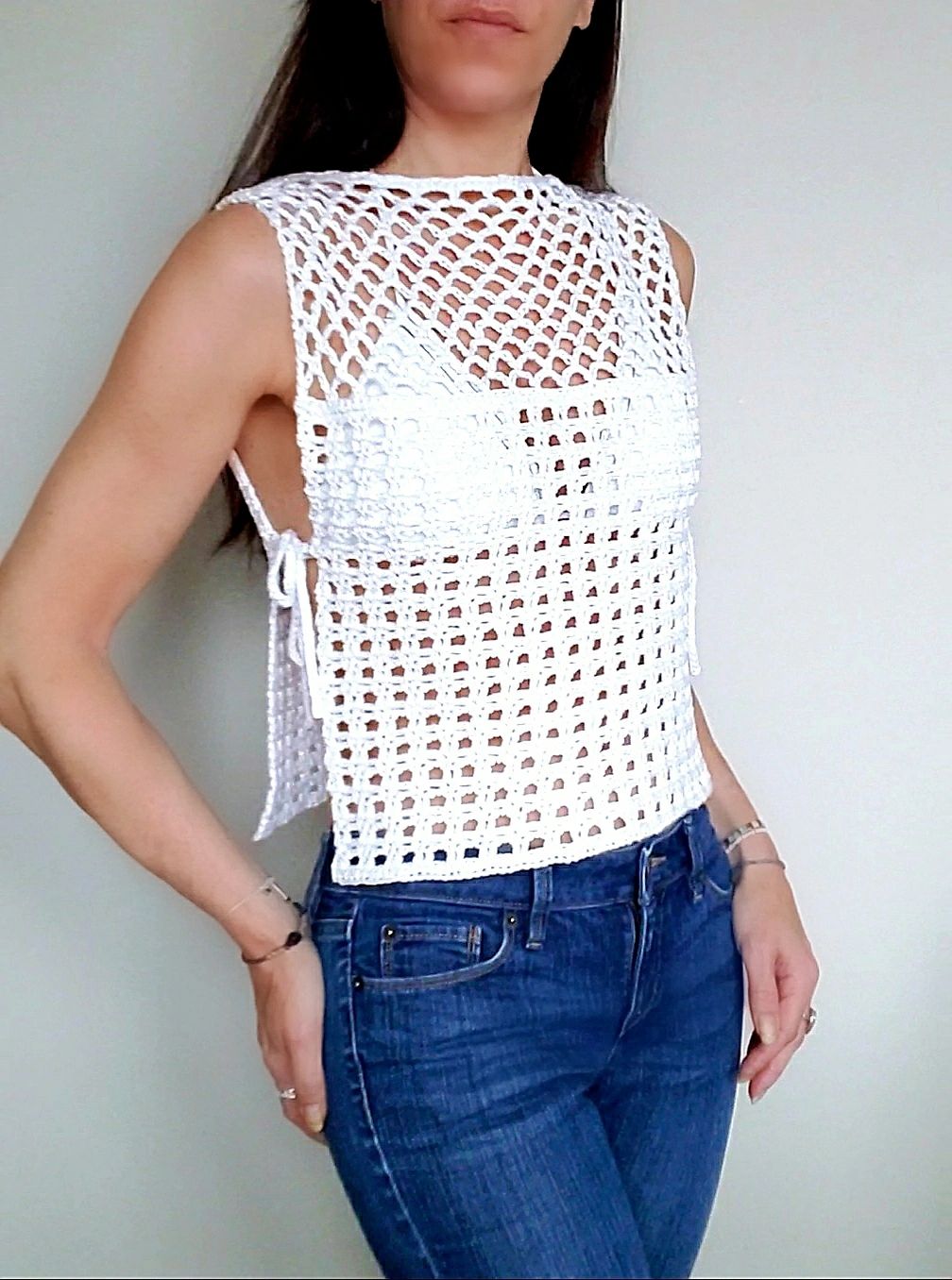 crochet tie top