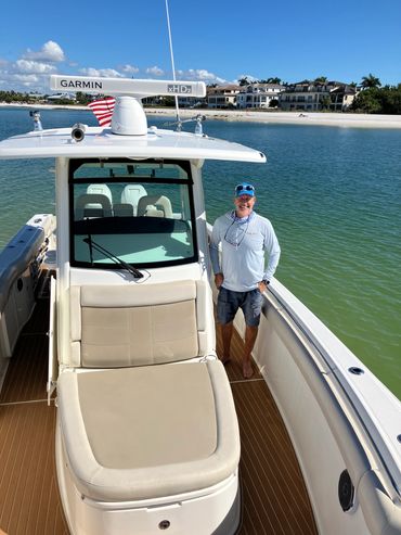 Capt included on this stunning 37’ Yacht. Call or TEXT for pricing for your private Charter