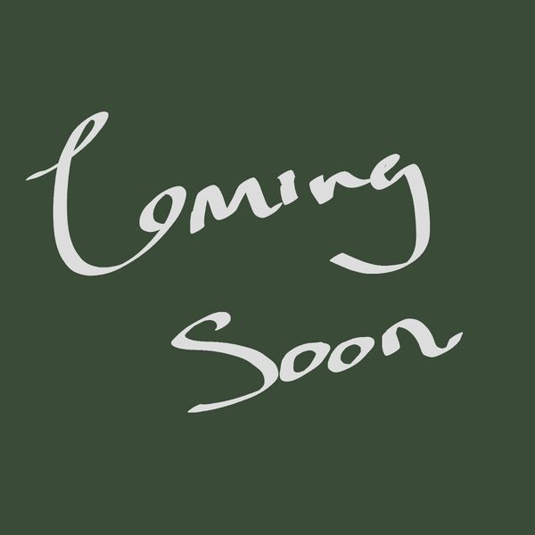 Text saying 'Coming Soon' in a cursive style on dark green background.
