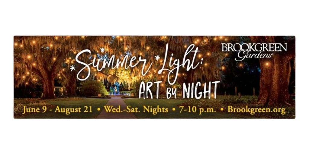 Summer Light Art by Night event billboard, Brookgreen Gardens