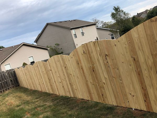 Scallop fencing on a wood privacy fence install in Lexington, Kentucky