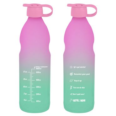 1 lt Double Coloured Water Bottle-Pink