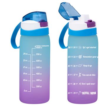 1 lt Double Coloured Water Bottle-Blue