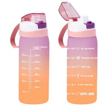 1 lt Double Coloured Water Bottle-Soft Pink