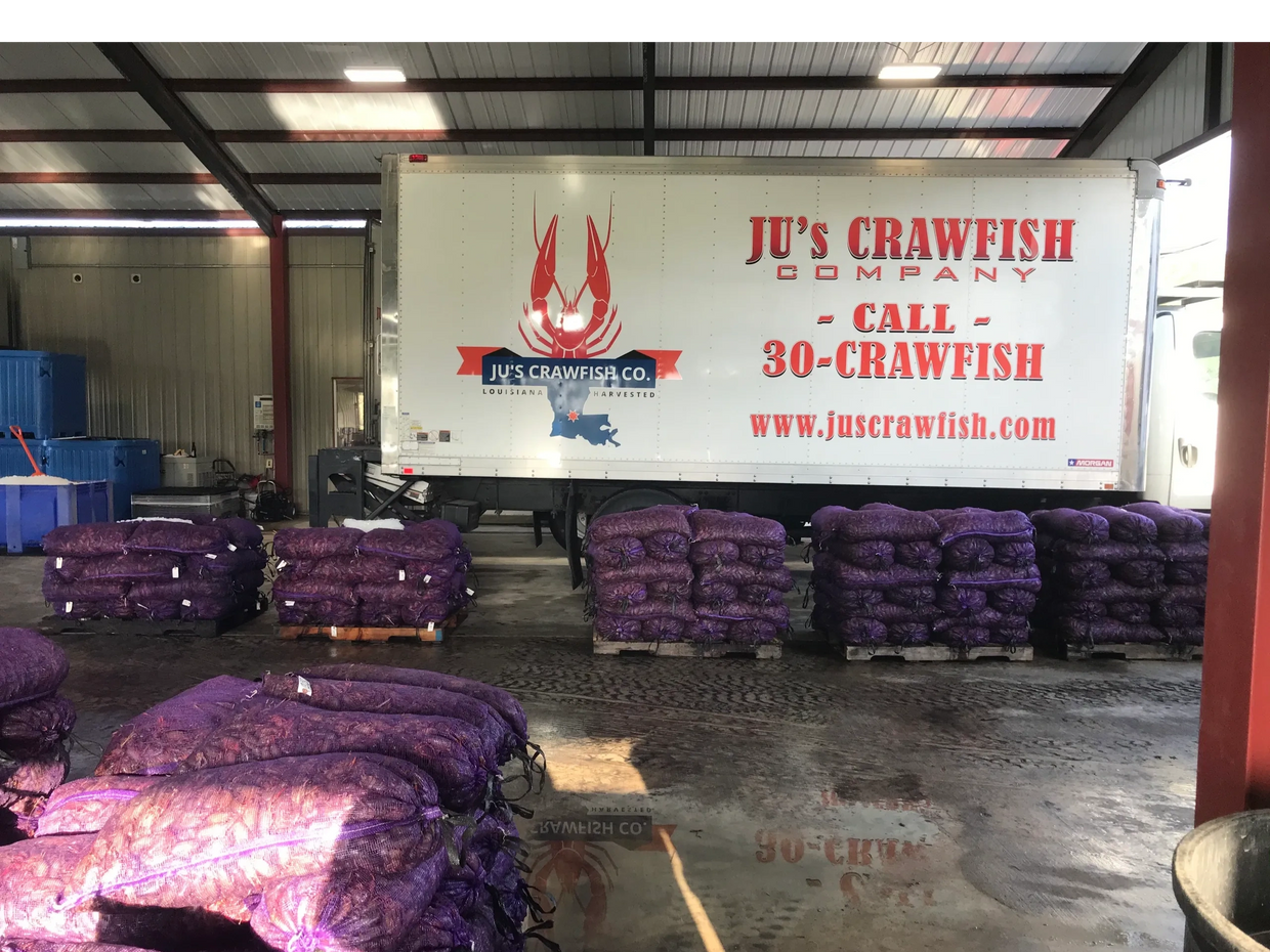 Crawfish sacks ready for delivery