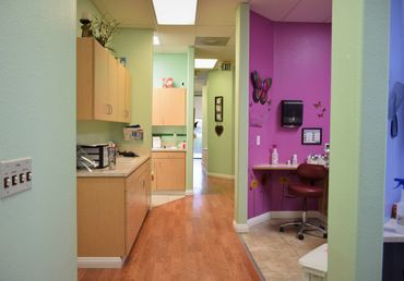 Dental office hallway
