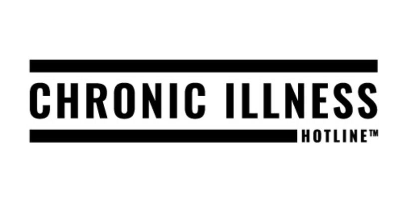 Black and white logo for Chronic Illness Hotline.