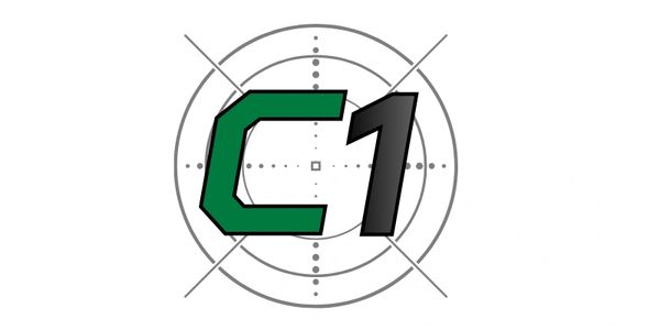 Logo featuring a green 'C' and black '1' over a target design.