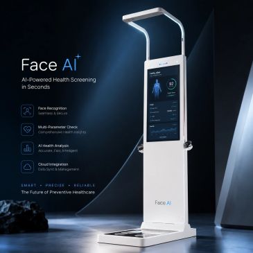 AI-powered health screening device with face recognition.