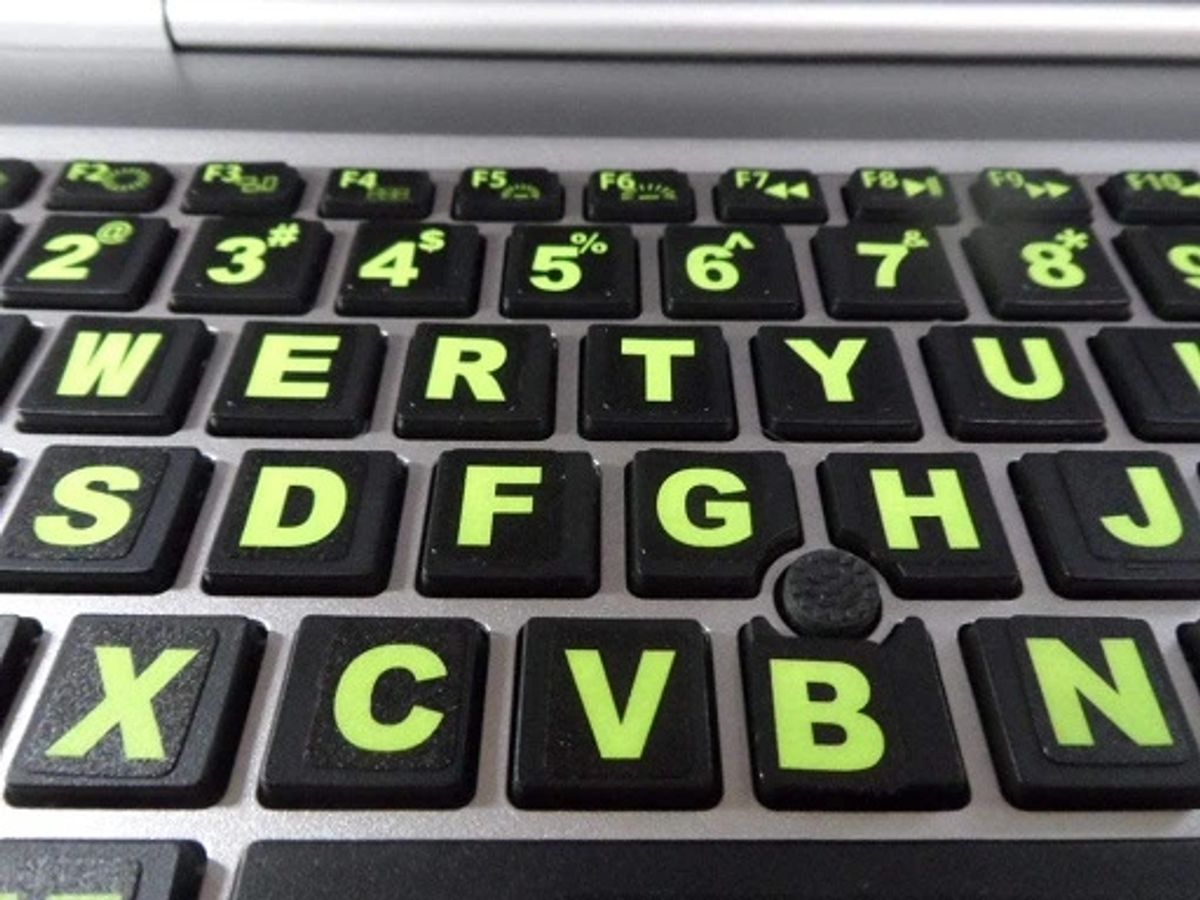 Fluorescent Green Colored Keyboard Stickers