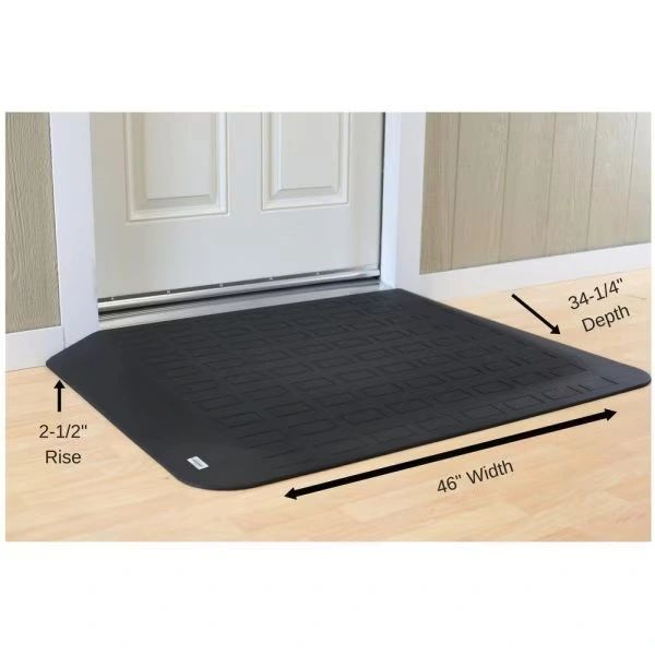 Zoro ADA Compliant Rubber Threshold Ramp: 2-1/2" Rise