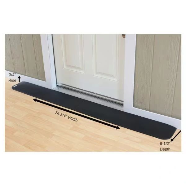 Zoro ADA Compliant Rubber Threshold Ramp 3/4" Rise