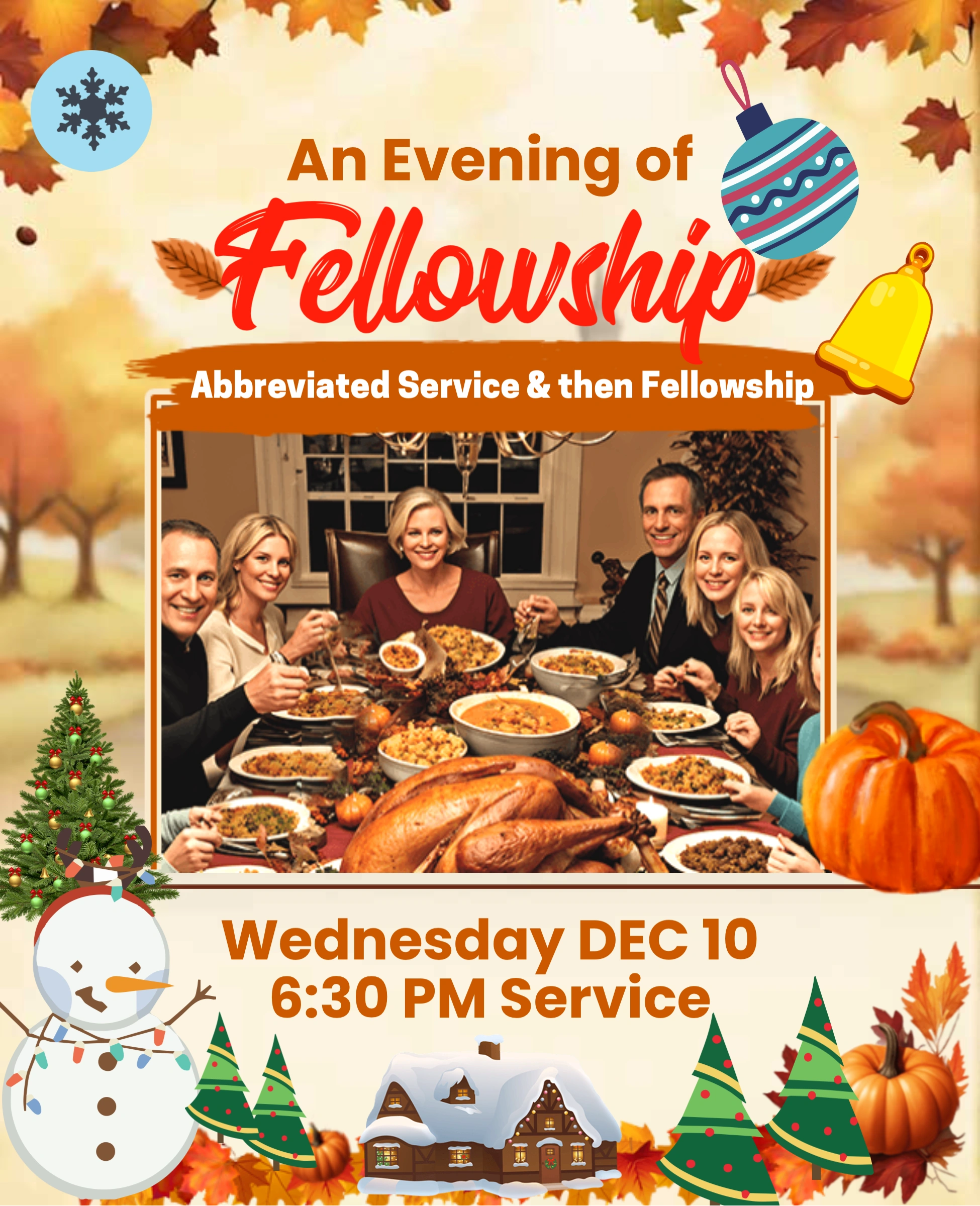 a graphic that mixes Thanksgiving & CHRISTmas to depict our celebrating them both at the same time.