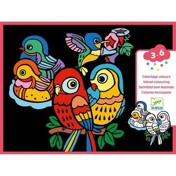 djeco colouring velvet baby birds