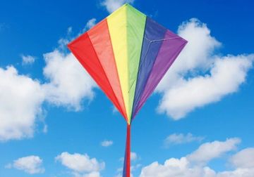 spirit of air single line kite diamond rainbow