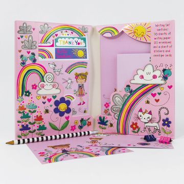 rachel ellen designs writing set rainbow