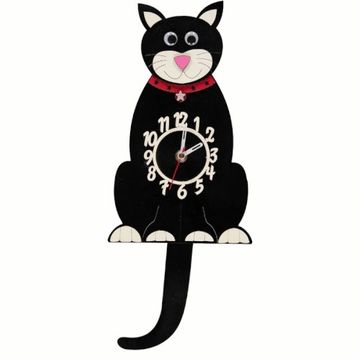 little timbers clock cat black