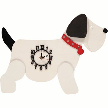 little timbers clock dog white