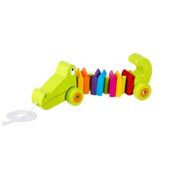 orange tree toys pull along crocodile