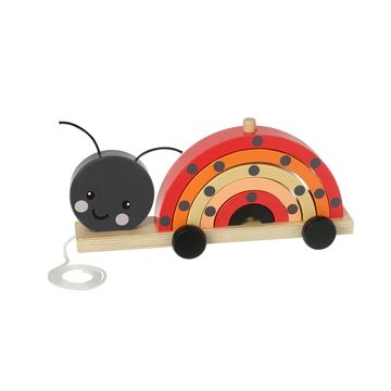 orange tree toys pull along stacking ladybird