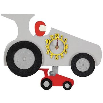 little timbers clock silver race car