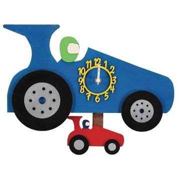 little timbers clock blue race car