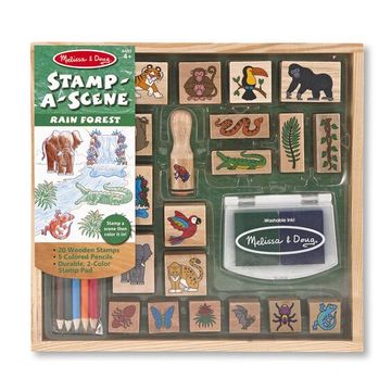 melissa and doug wooden stamp set rain forest